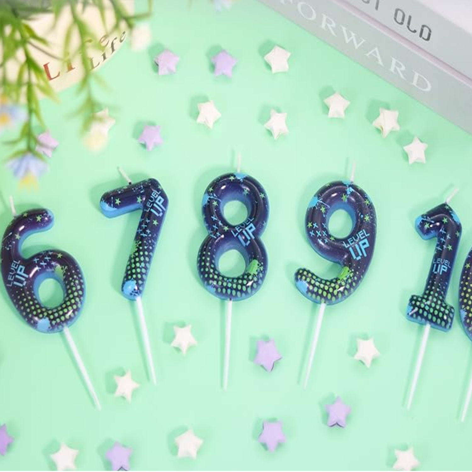 Blue Game Boy 0-9 Birthday Can - Candle For Supplies บทวิจารณ์และราคา
