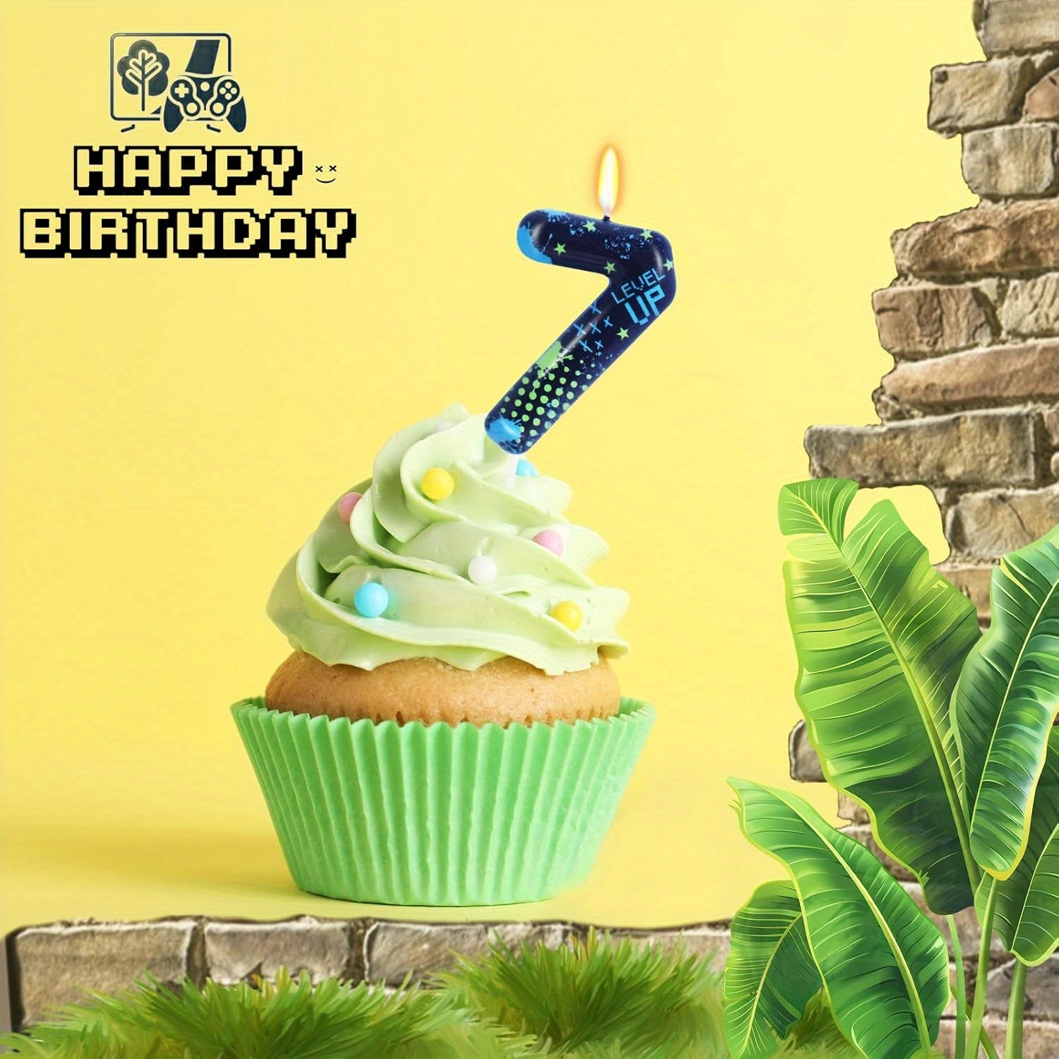 Blue Game Boy 0-9 Birthday Can - Candle For Supplies บทวิจารณ์และราคา