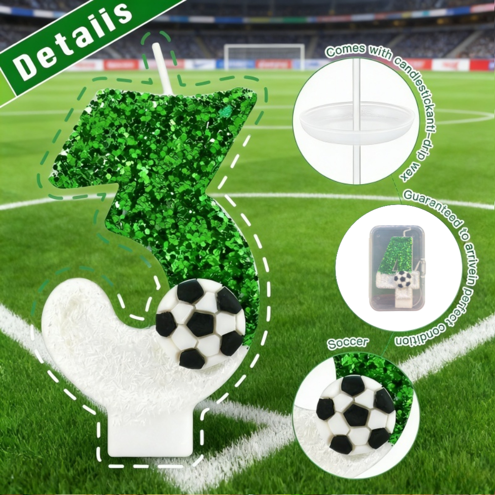 Football Shape Number Cake Can - Candle For Supplies บทวิจารณ์และราคา