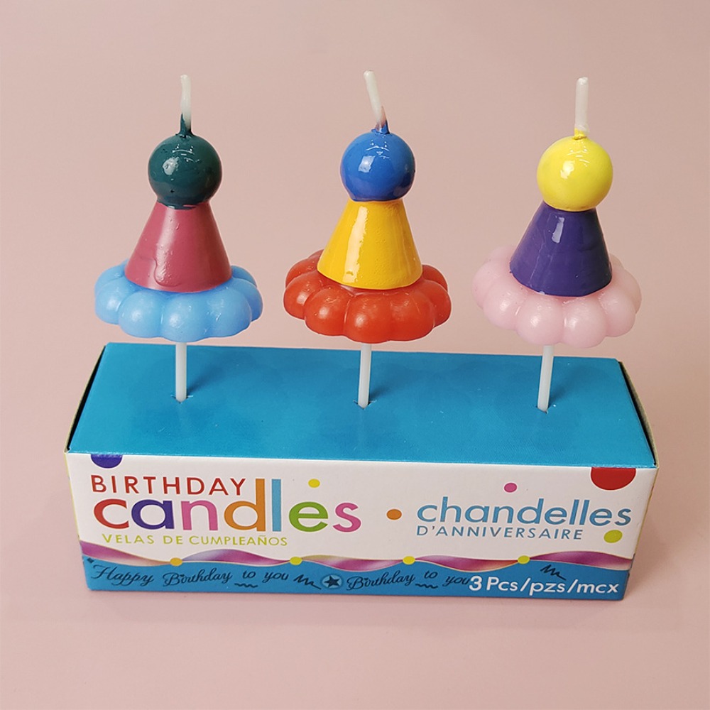 3PCS Party Hat Birthday Candle - Candle For Supplies บทวิจารณ์และราคา