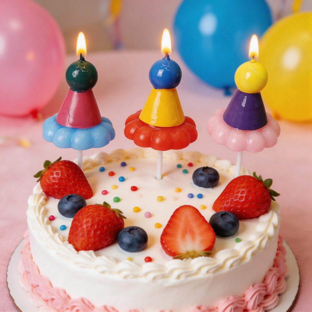3PCS Party Hat Birthday Candle - Candle For Supplies บทวิจารณ์และราคา