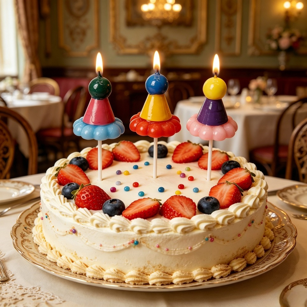 3PCS Party Hat Birthday Candle - Candle For Supplies บทวิจารณ์และราคา