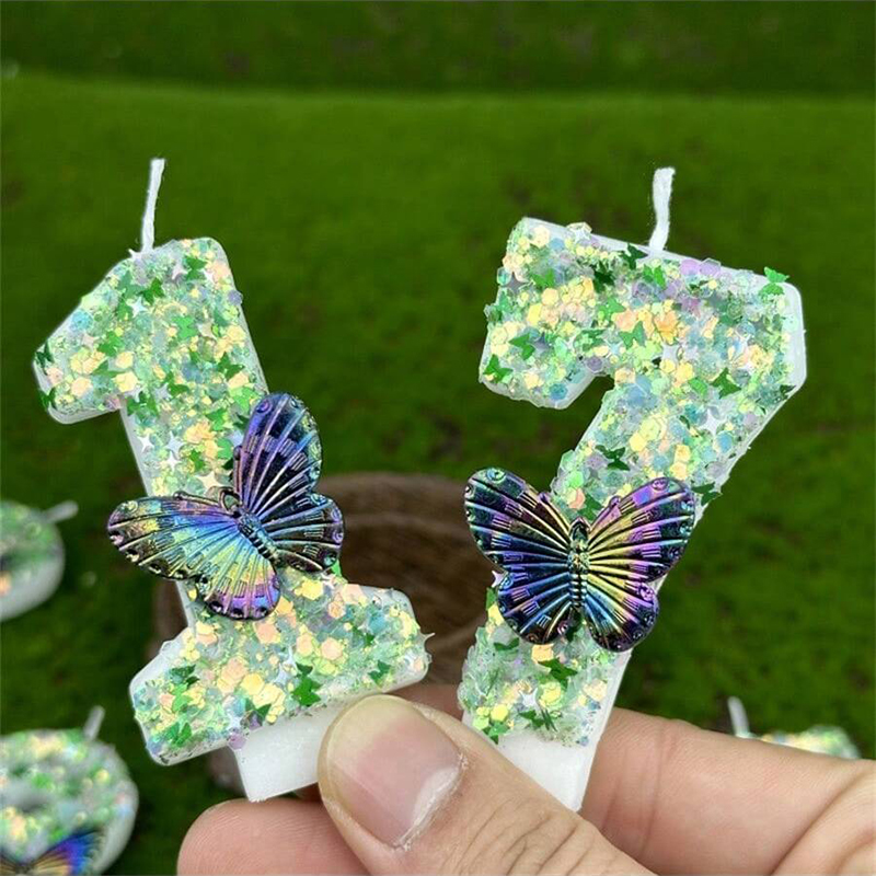 1Pc Green Sequins Number 0-9 B - Candle For Supplies บทวิจารณ์และราคา