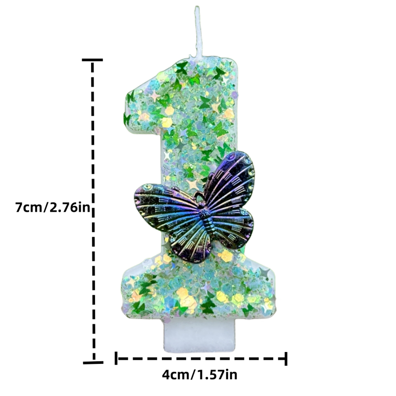 1Pc Green Sequins Number 0-9 B - Candle For Supplies บทวิจารณ์และราคา