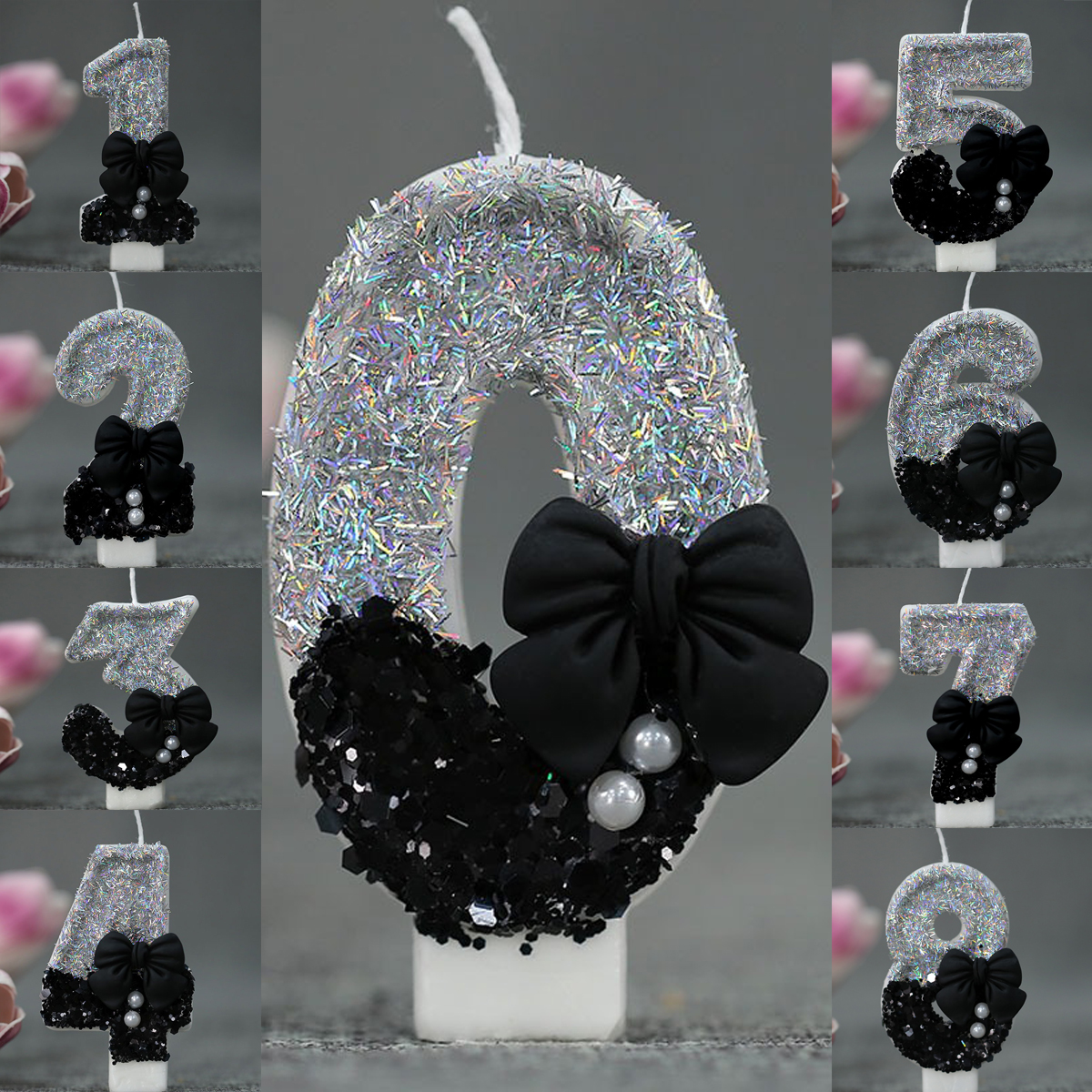 Midnight Bow & Pearl 0-9 Numbe - Candle For Supplies บทวิจารณ์และราคา