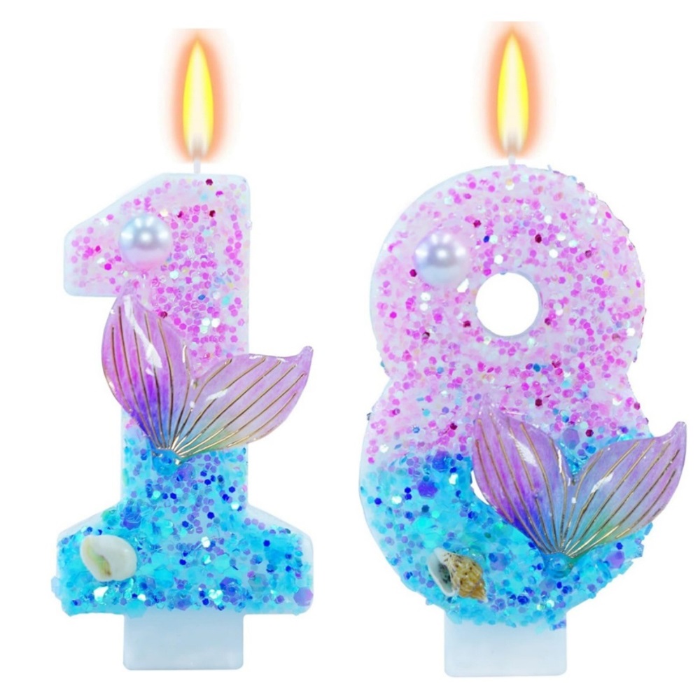 Mermaid Themed Birthday Candle - Candle For Supplies บทวิจารณ์และราคา