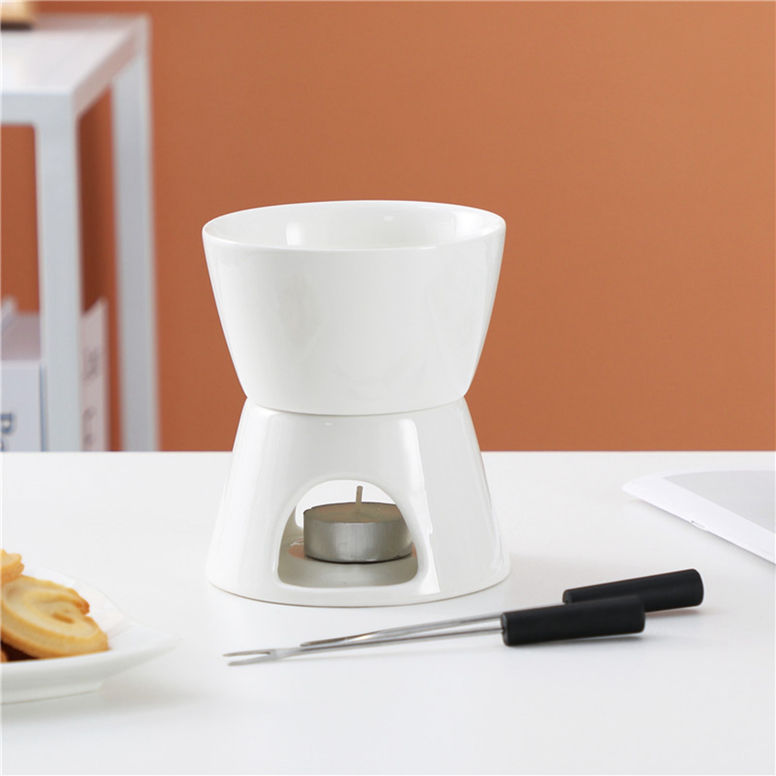 Ceramic Chocolate Cheese Fondu - Wax Melting Pot บทวิจารณ์และราคา