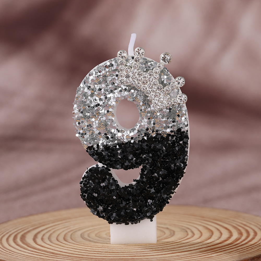Black Silver Gradient Crown Ha - Candle For Supplies บทวิจารณ์และราคา