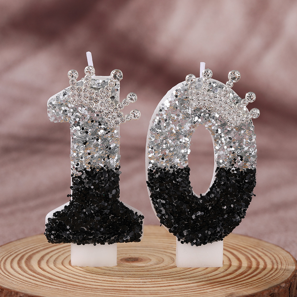 Black Silver Gradient Crown Ha - Candle For Supplies บทวิจารณ์และราคา