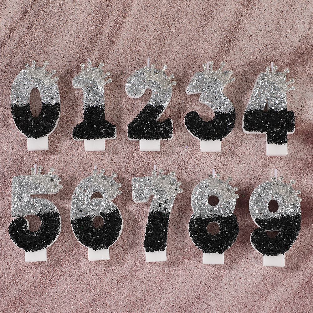 Black Silver Gradient Crown Ha - Candle For Supplies บทวิจารณ์และราคา